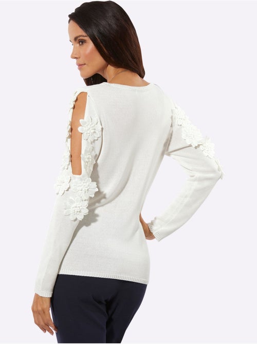 Pull à Manches Longues Applications Florales - Taille Standard - Helline - Kiabi
