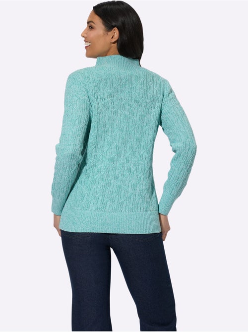 Pull à manches longues avec col corolle et motif tricoté - Taille standard - Moda Vilona - Kiabi Pull à manches longues avec col corolle et motif tricoté - Taille standard - Moda Vilona - Kiabi