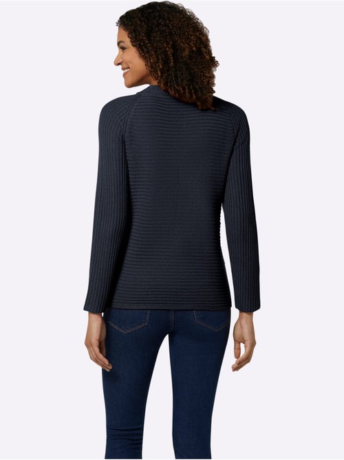 Pull à manches longues avec col montant et détails côtelés - taille standard - witt - Kiabi Pull à manches longues avec col montant et détails côtelés - taille standard - witt - Kiabi