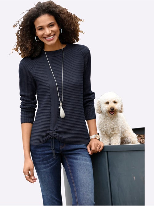 Pull à manches longues avec col montant et détails côtelés - taille standard - witt - Kiabi Pull à manches longues avec col montant et détails côtelés - taille standard - witt - Kiabi
