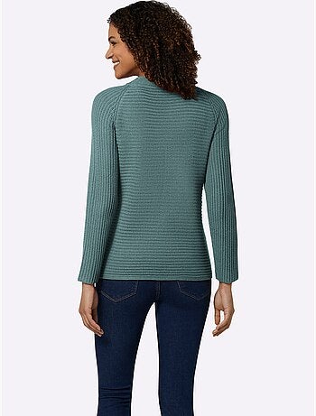 Pull à manches longues avec col montant et fronce devant - taille standard - witt