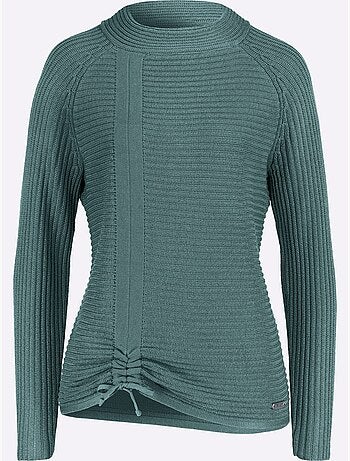 Pull à manches longues avec col montant et fronce devant - taille standard - witt