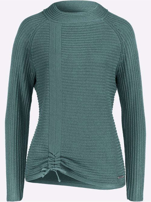 Pull à manches longues avec col montant et fronce devant - taille standard - witt - Kiabi Pull à manches longues avec col montant et fronce devant - taille standard - witt - Kiabi
