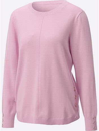 Pull à manches longues avec nervures au devant et boutons décoratifs - taille standard - witt