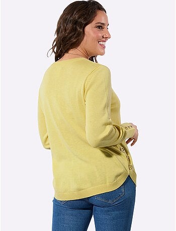 Pull à manches longues avec nervures au devant et boutons décoratifs - taille standard - witt