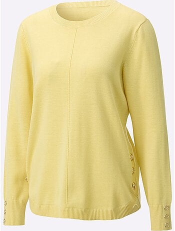 Pull à manches longues avec nervures au devant et boutons décoratifs - taille standard - witt