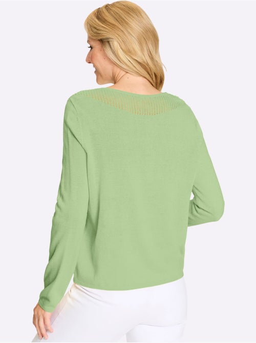 Pull à manches longues avec encolure U et finitions côtelées - Taille standard - Moda Vilona - Kiabi Pull à manches longues avec encolure U et finitions côtelées - Taille standard - Moda Vilona - Kiabi
