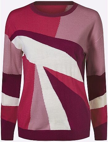 Pull à Manches Longues Tricot Intarsia De Qualité - Taille Standard - Moda Vilona