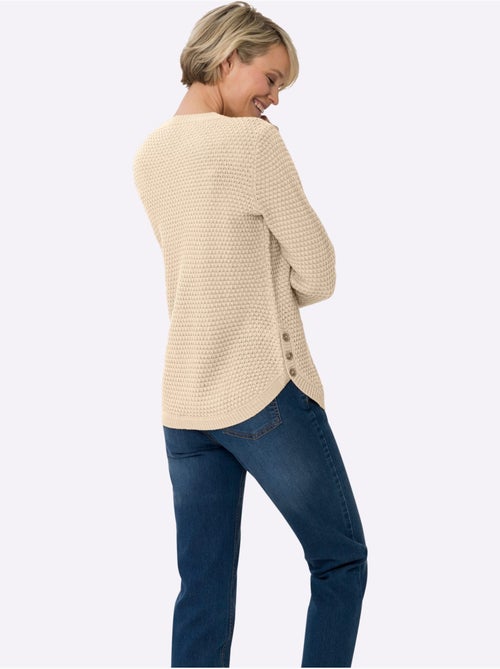 Pull à manches longues avec motif tricoté et ourlet arrondi - Taille standard - Moda Vilona - Kiabi Pull à manches longues avec motif tricoté et ourlet arrondi - Taille standard - Moda Vilona - Kiabi