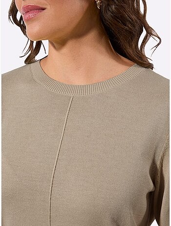 Pull à manches longues avec nervures au devant et boutons décoratifs - taille standard - witt