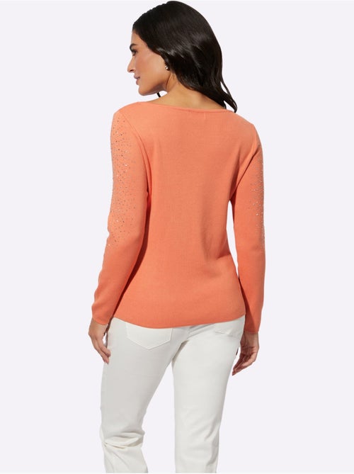 Pull à manches longues avec viscose ECOVERO et pierres brillantes - Taille standard - Helline - Kiabi Pull à manches longues avec viscose ECOVERO et pierres brillantes - Taille standard - Helline - Kiabi