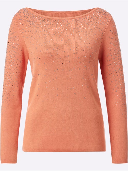 Pull à manches longues avec viscose ECOVERO et pierres brillantes - Taille standard - Helline - Kiabi Pull à manches longues avec viscose ECOVERO et pierres brillantes - Taille standard - Helline - Kiabi