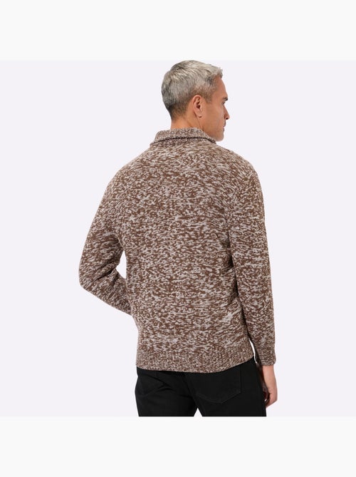 Pull à manches longues col à revers avec glissière - taille standard - moda vilona - Kiabi