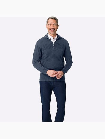 Pull à manches longues col à revers élégant - taille standard - moda vilona