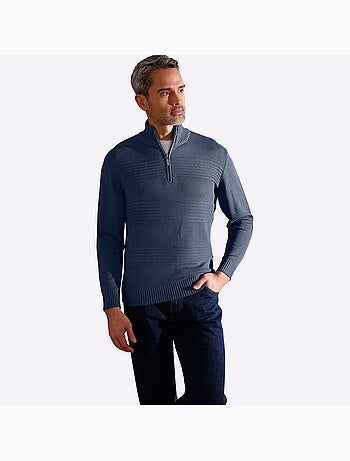 Pull à manches longues col à revers élégant - taille standard - moda vilona