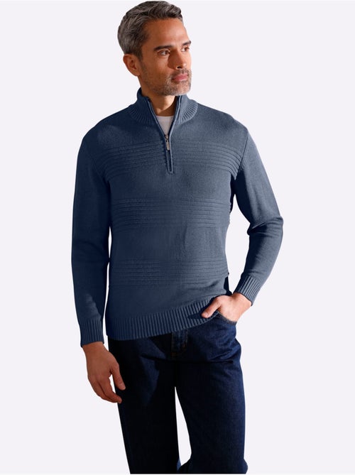 Pull à manches longues col à revers élégant - taille standard - moda vilona - Kiabi Pull à manches longues col à revers élégant - taille standard - moda vilona - Kiabi