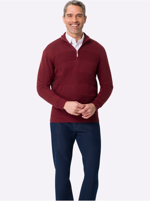Pull à manches longues col à revers élégant - taille standard - moda vilona - Kiabi Pull à manches longues col à revers élégant - taille standard - moda vilona - Kiabi