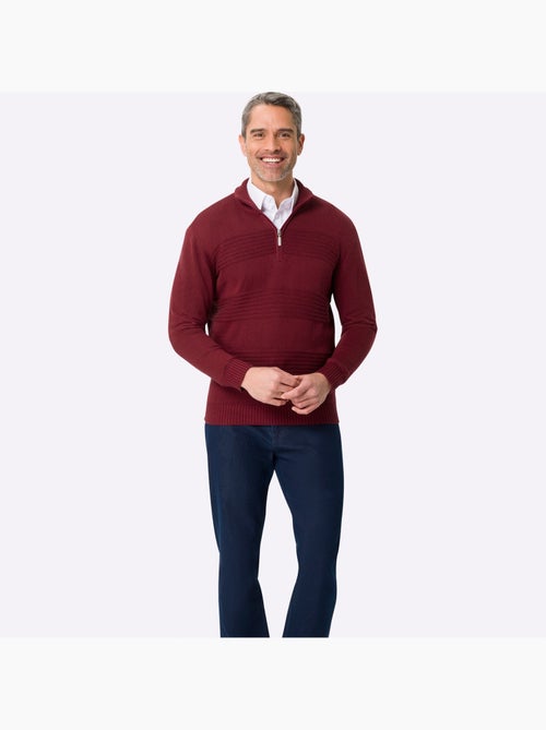 Pull à manches longues col à revers élégant - taille standard - moda vilona - Kiabi Pull à manches longues col à revers élégant - taille standard - moda vilona - Kiabi