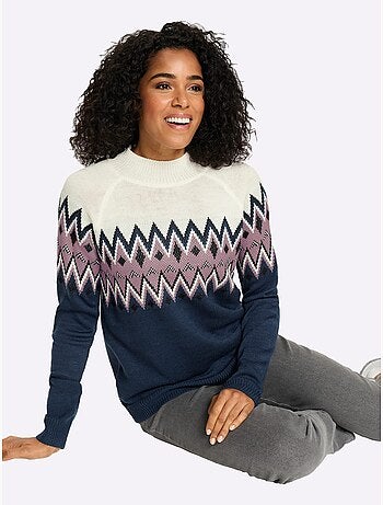 Pull à Manches Longues Col Montant Chaud - Taille Standard - Moda Vilona