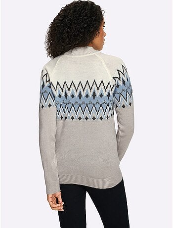 Pull à manches longues col montant chaud - taille standard - moda vilona