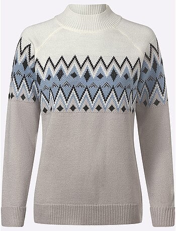 Pull à manches longues col montant chaud - taille standard - moda vilona