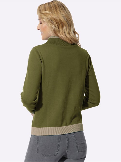 Pull à manches longues col montant chevauchant - taille standard - moda vilona - Kiabi