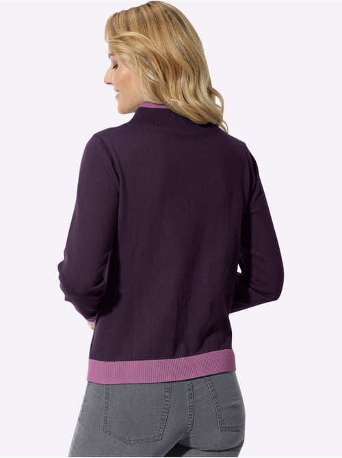 Pull à manches longues col montant chevauchant - taille standard - moda vilona - Kiabi
