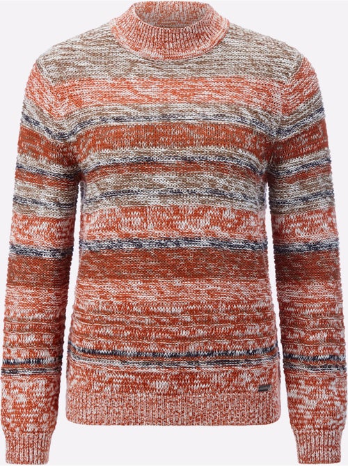 Pull à manches longues col montant côtelé et rayures - taille standard - witt - Kiabi Pull à manches longues col montant côtelé et rayures - taille standard - witt - Kiabi