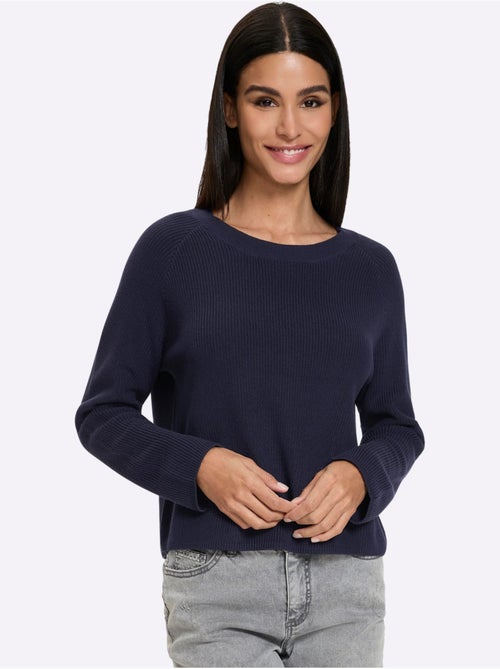 Pull à manches longues côte perlée - taille standard - helline - Kiabi Pull à manches longues côte perlée - taille standard - helline - Kiabi