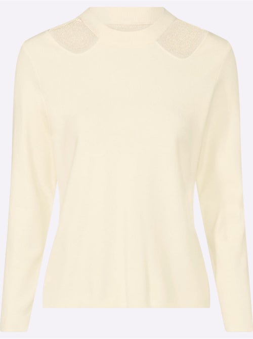 Pull à Manches Longues Découpe Raffinée à L'encolure - Taille Standard - Helline - Kiabi Pull à Manches Longues Découpe Raffinée à L'encolure - Taille Standard - Helline - Kiabi