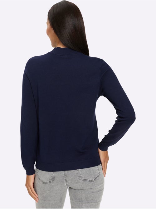 Pull à manches longues empiècement transparent devant - taille standard - helline - Kiabi