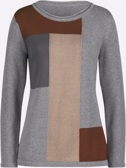 Pull à manches longues en mélange de coton avec encolure ronde - taille standard - witt - Kiabi Pull à manches longues en mélange de coton avec encolure ronde - taille standard - witt - Kiabi