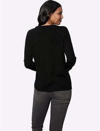 Pull à Manches Longues Encolure Ronde Avec Coulisse - Taille Standard - Moda Vilona