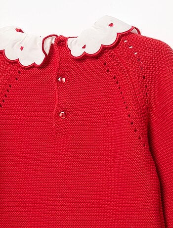Pull à manches longues et col fantaisie