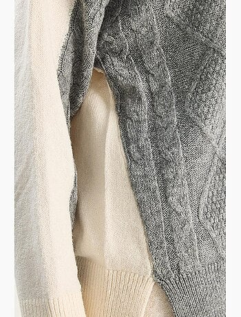 Pull à manches longues et col rond en maille à motif losanges lucci