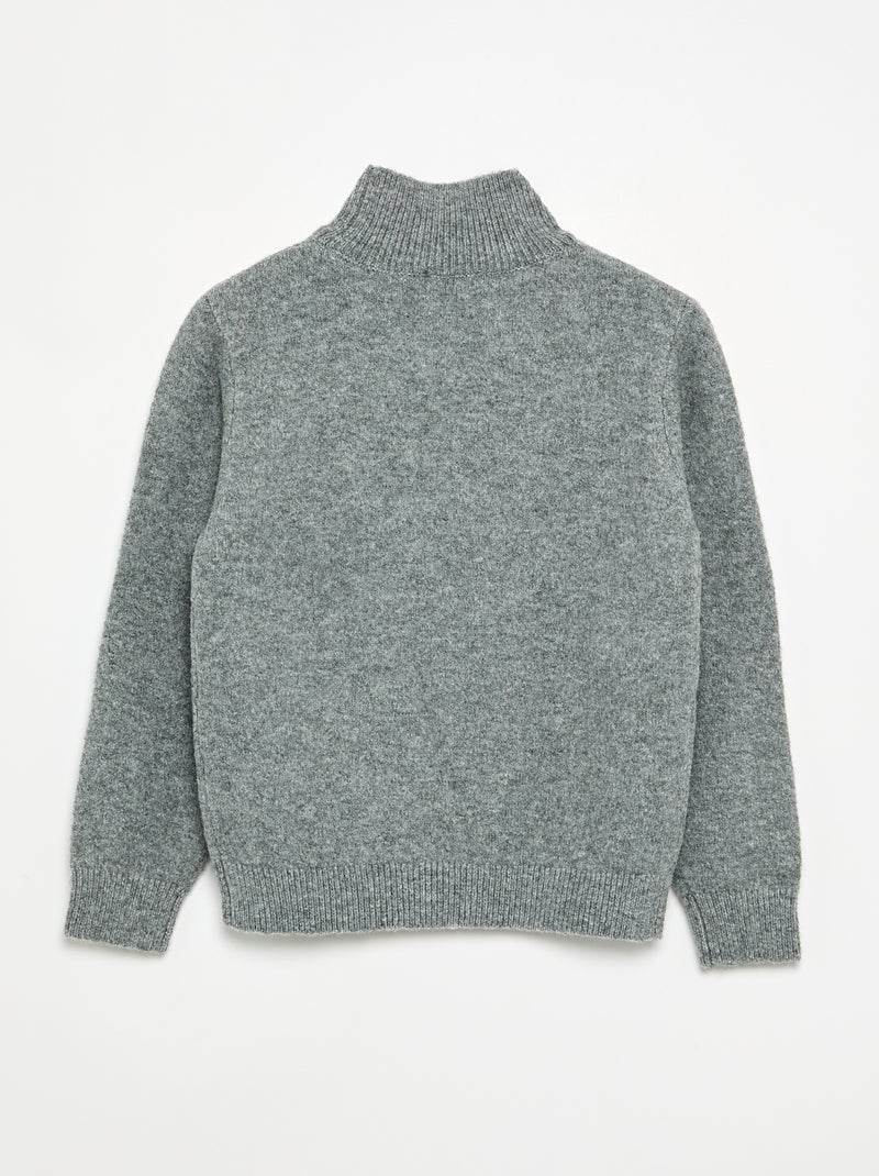 Pull à manches longues et col roulé Gris - Kiabi