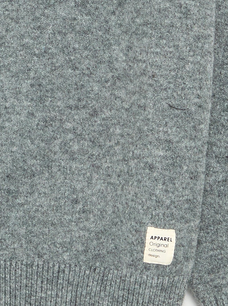 Pull à manches longues et col roulé Gris - Kiabi