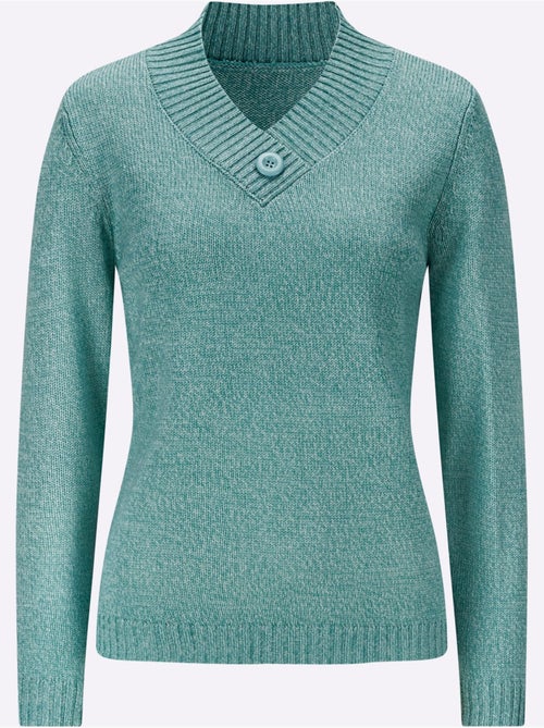 Pull à Manches Longues Fil Chiné Doux - Taille Standard - Moda Vilona - Kiabi Pull à Manches Longues Fil Chiné Doux - Taille Standard - Moda Vilona - Kiabi