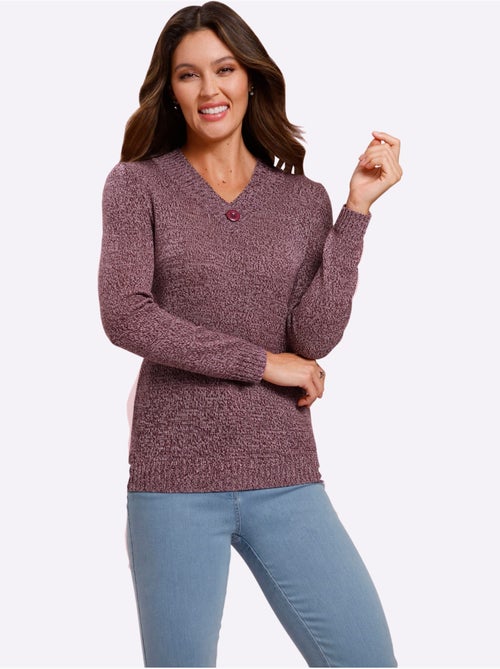 Pull à Manches Longues Fil Chiné Doux - Taille Standard - Moda Vilona - Kiabi Pull à Manches Longues Fil Chiné Doux - Taille Standard - Moda Vilona - Kiabi