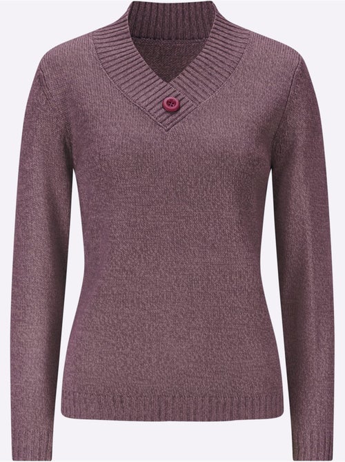 Pull à Manches Longues Fil Chiné Doux - Taille Standard - Moda Vilona - Kiabi Pull à Manches Longues Fil Chiné Doux - Taille Standard - Moda Vilona - Kiabi