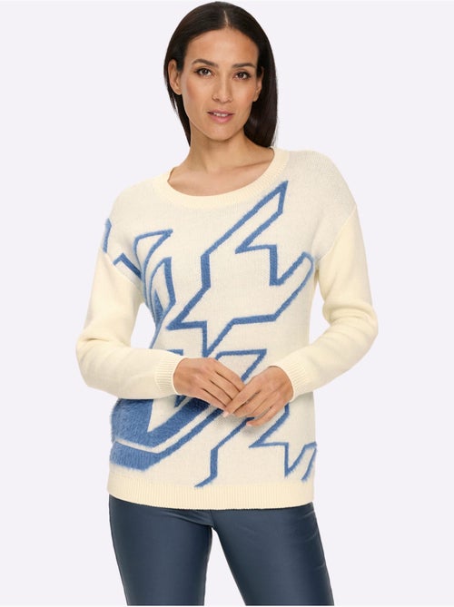 Pull à manches longues fil moelleux à poils longs - taille standard - helline - Kiabi Pull à manches longues fil moelleux à poils longs - taille standard - helline - Kiabi