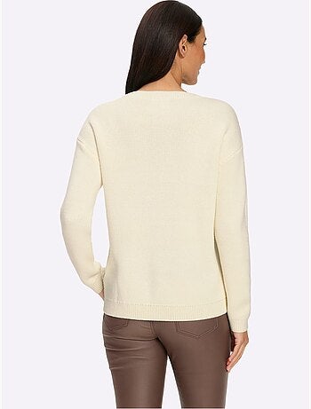 Pull à manches longues fil moelleux à poils longs - taille standard - helline
