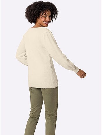 Pull à Manches Longues Fil Moelleux à Poils Longs - Taille Standard - Helline