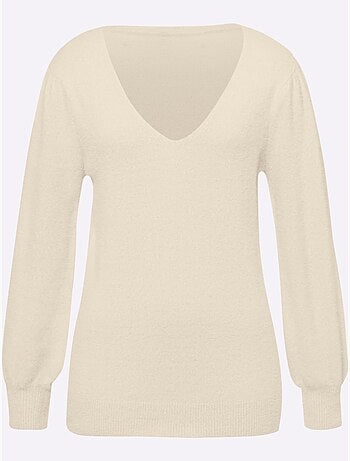 Pull à Manches Longues Fil Moelleux à Poils Longs - Taille Standard - Helline