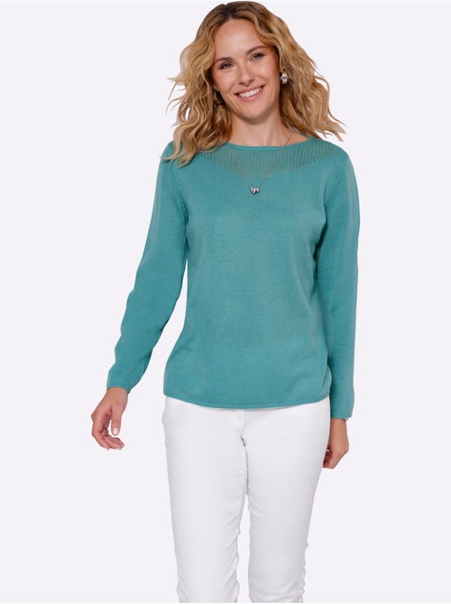 Pull à Manches Longues Finitions Côtelées - Taille Standard - Moda Vilona - Kiabi Pull à Manches Longues Finitions Côtelées - Taille Standard - Moda Vilona - Kiabi