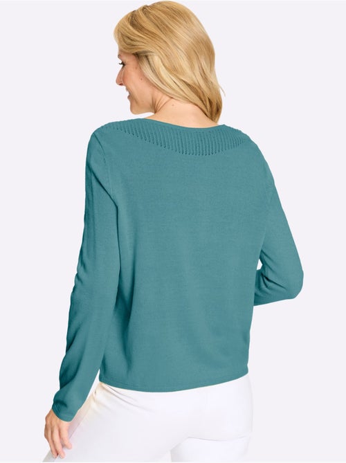 Pull à Manches Longues Finitions Côtelées - Taille Standard - Moda Vilona - Kiabi Pull à Manches Longues Finitions Côtelées - Taille Standard - Moda Vilona - Kiabi