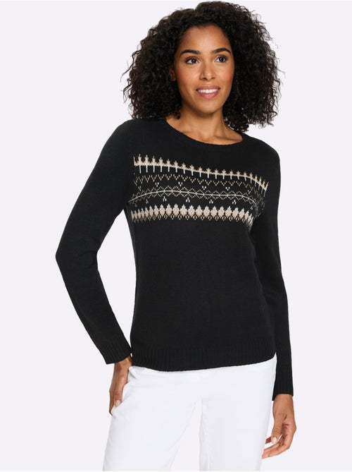 Pull à Manches Longues Finitions Côtelées - Taille Standard - Moda Vilona - Kiabi