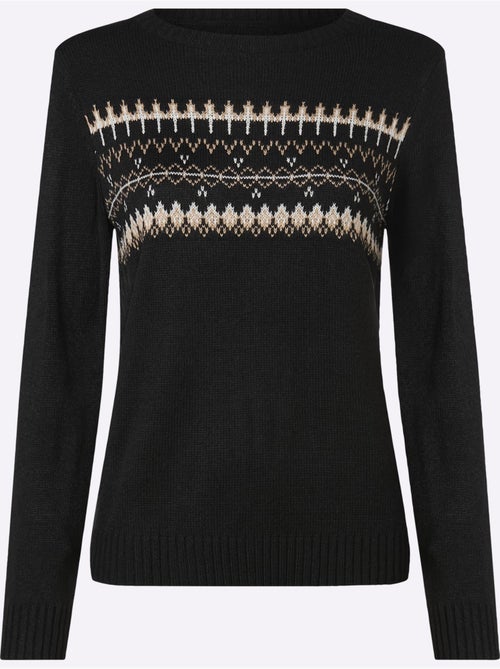 Pull à Manches Longues Finitions Côtelées - Taille Standard - Moda Vilona - Kiabi