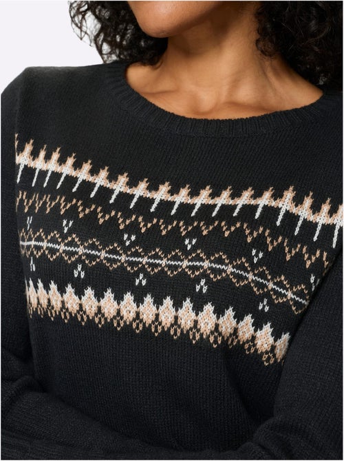 Pull à Manches Longues Finitions Côtelées - Taille Standard - Moda Vilona - Kiabi