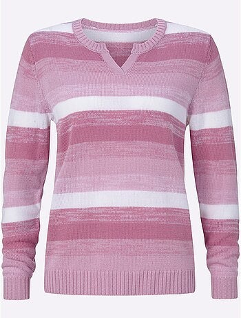 Pull à Manches Longues Finitions Côtelées - Taille Standard - Moda Vilona